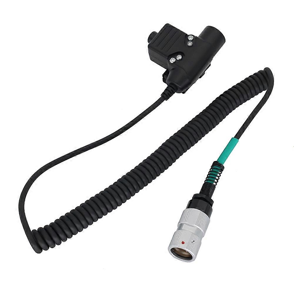 6 Pin Plug Walkie Talkie Headset Adapter U94 PTT Cable for Harris PRC-152/PRC-148 Two Way Radio