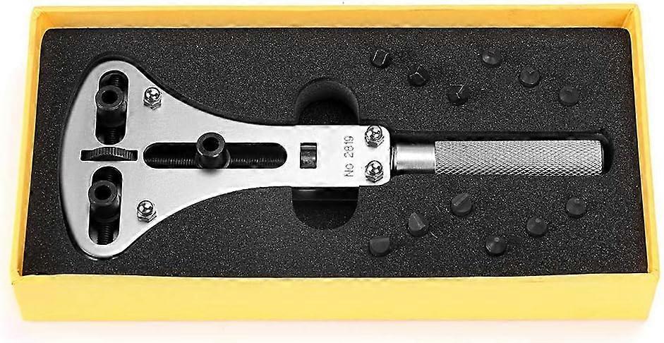 Watch case repair tool - kit with large adjustable wrench and 12 bits (for watch back case measuring 55mm)