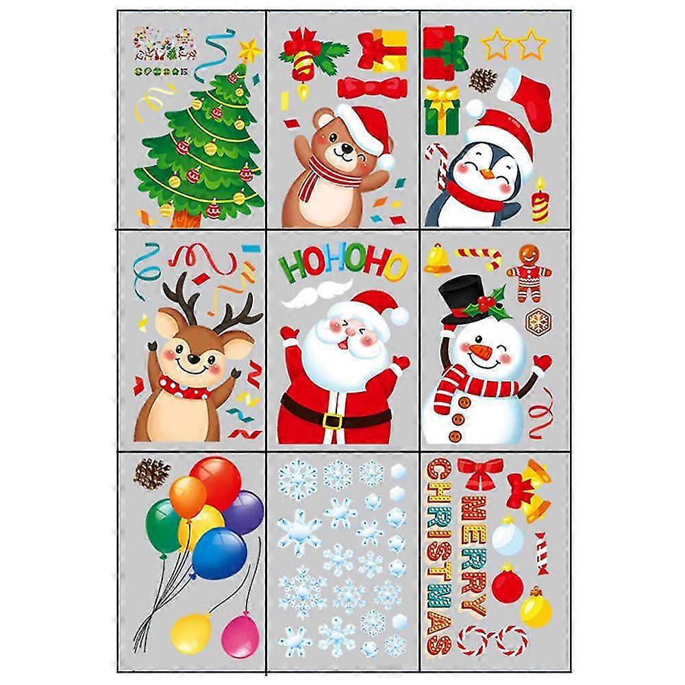 Christmas Snowflake Window Clings, Merry Christmas Window Clings For Party Decorations