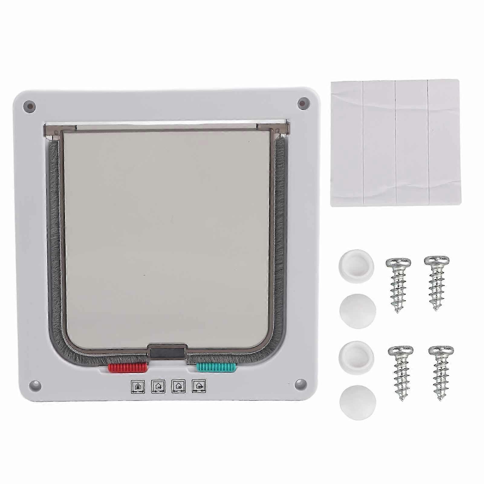 4 Way Lockable Pet Cat Small Dog Flap Door - Size S