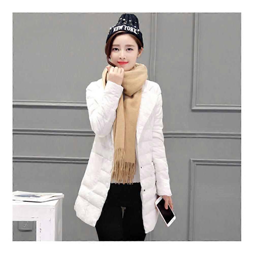 Mulher de Inverno Slim Thin Thin Down Coat Middle Long