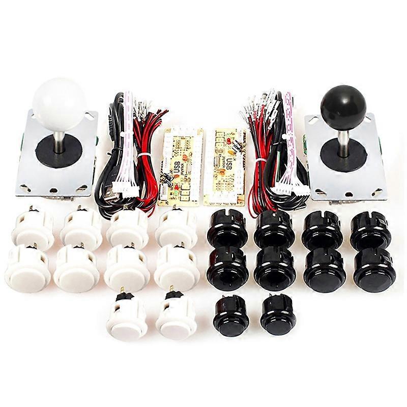 Kit de bricolage d’arcade pour 2 personnes Encodeur USB vers joystick PC + bouton d’arcade adapté aux pièces de jeu électronique de joystick d’arcade