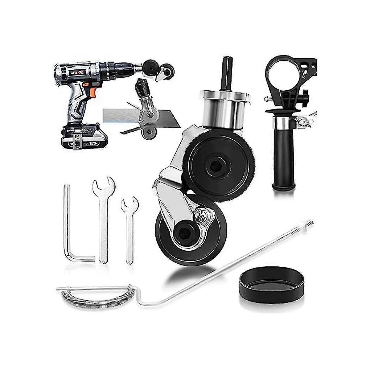 Elektrisk boreplatekutter Metallkutter - Dobbelthodet platekutter Borfeste for skjæring-yezi