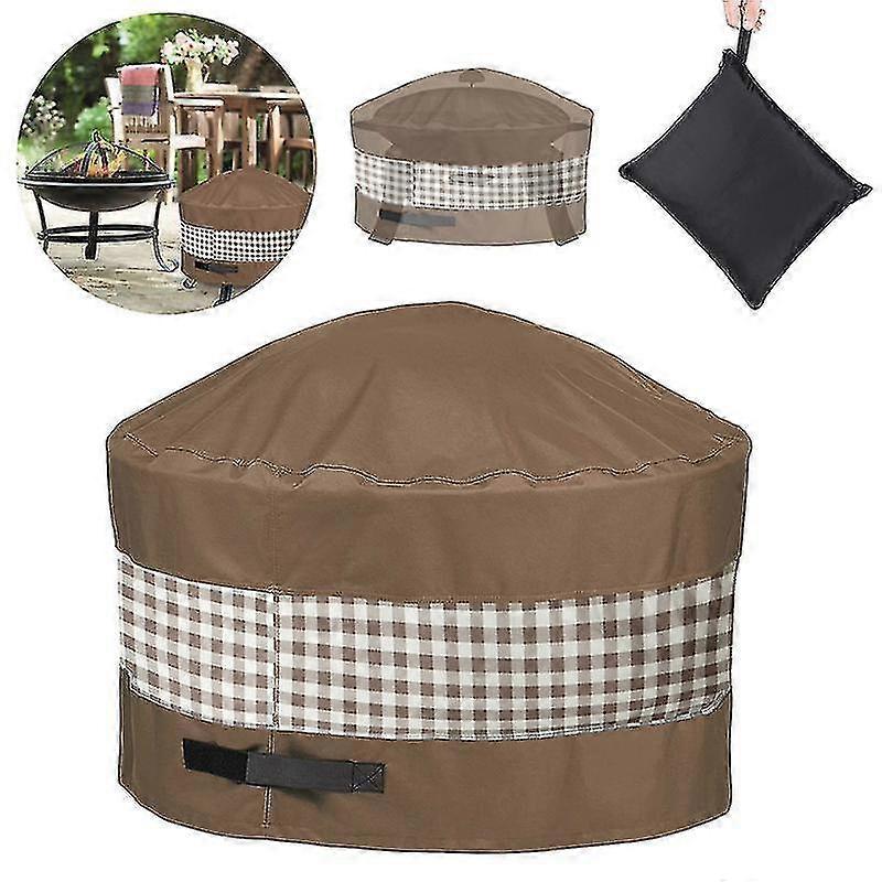 Outdoor Round Fire Pit Protective Cover Duck Covers Waterproof Dustproof Full Coverage Fire Pit Case
