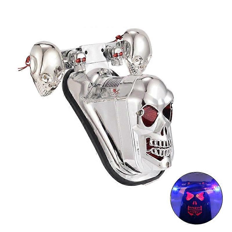 Motorcycle 12V Turn Signals Blinker Skull Tail Light Rear Brake Indicator Lamp
