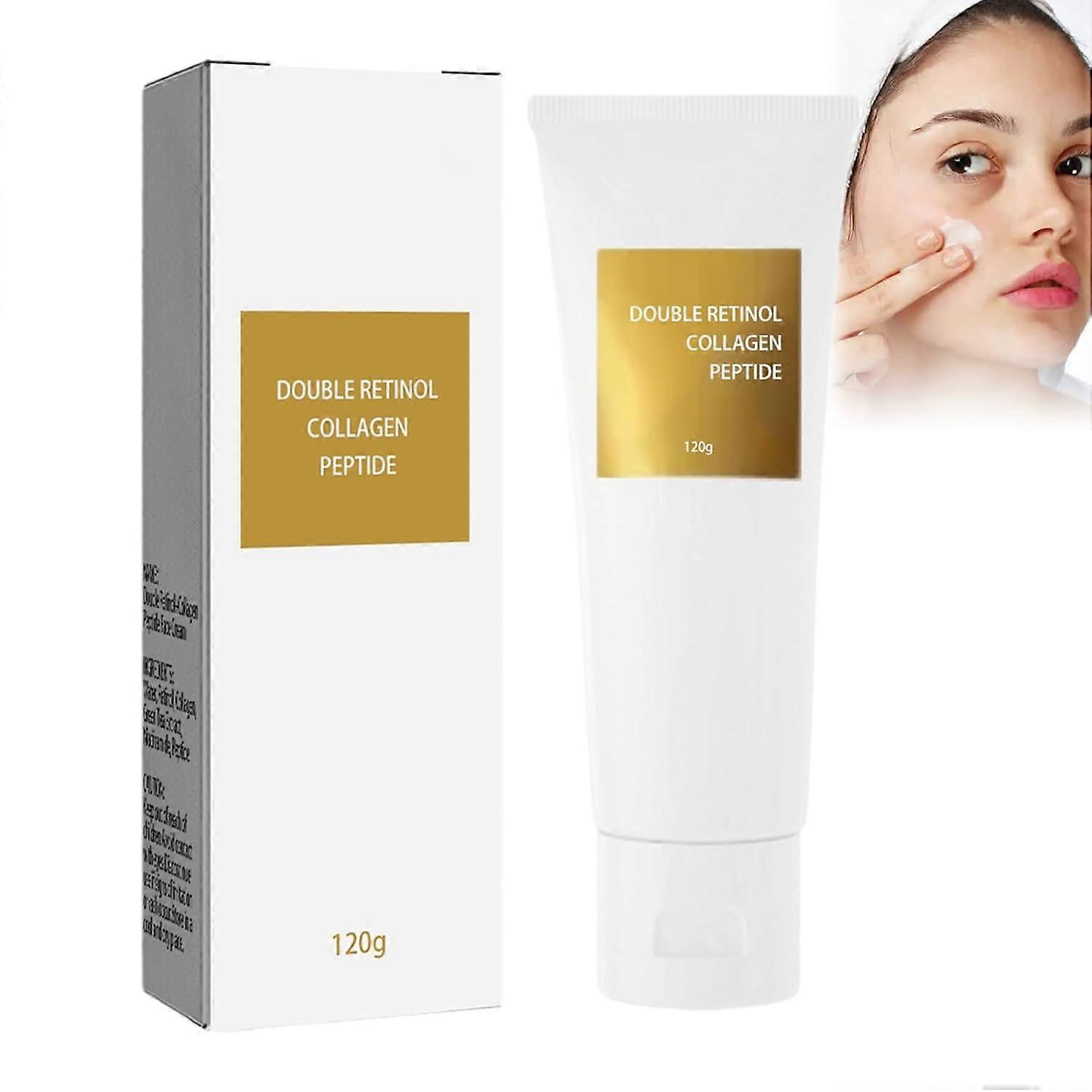 Double Retinol & Collagen Peptide Treatment, Anti-Aging Facial Cream, Firming Peptides Lotion Serum, Moisturizes, Reduces Fine Lines