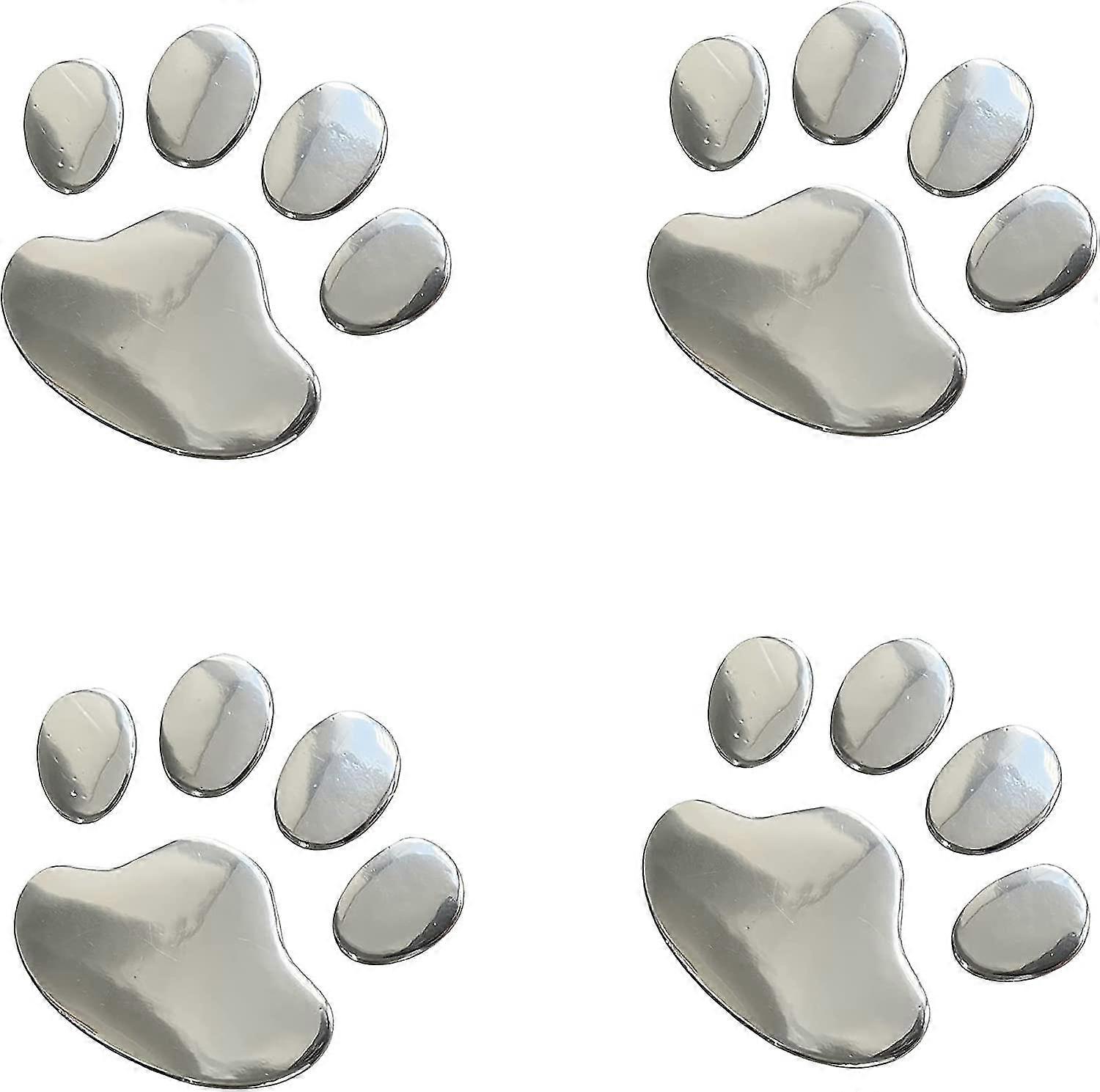 Dog Paw S. 3d Chrome. 4 Pieces. Black