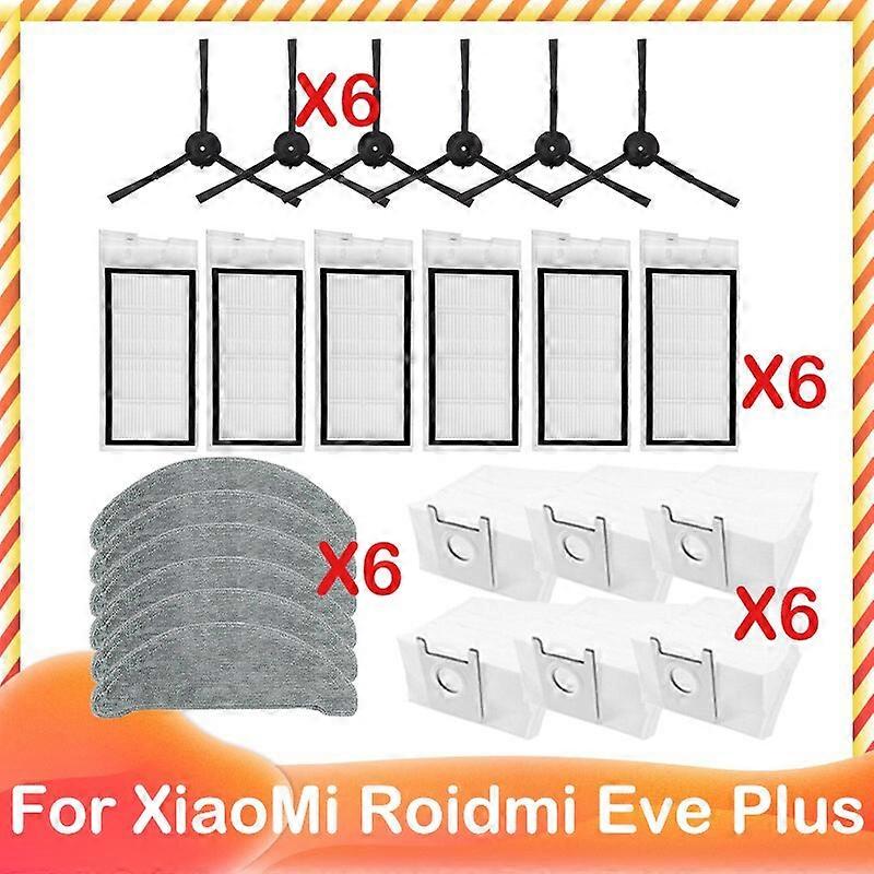 Kompatibel för Xiaomi Roidmi Eve Plus Dammsugare Reserv Huvudsidoborste Hepa Filter Mopp Torka Dammpåse Tillbehör Delar Mattsopare