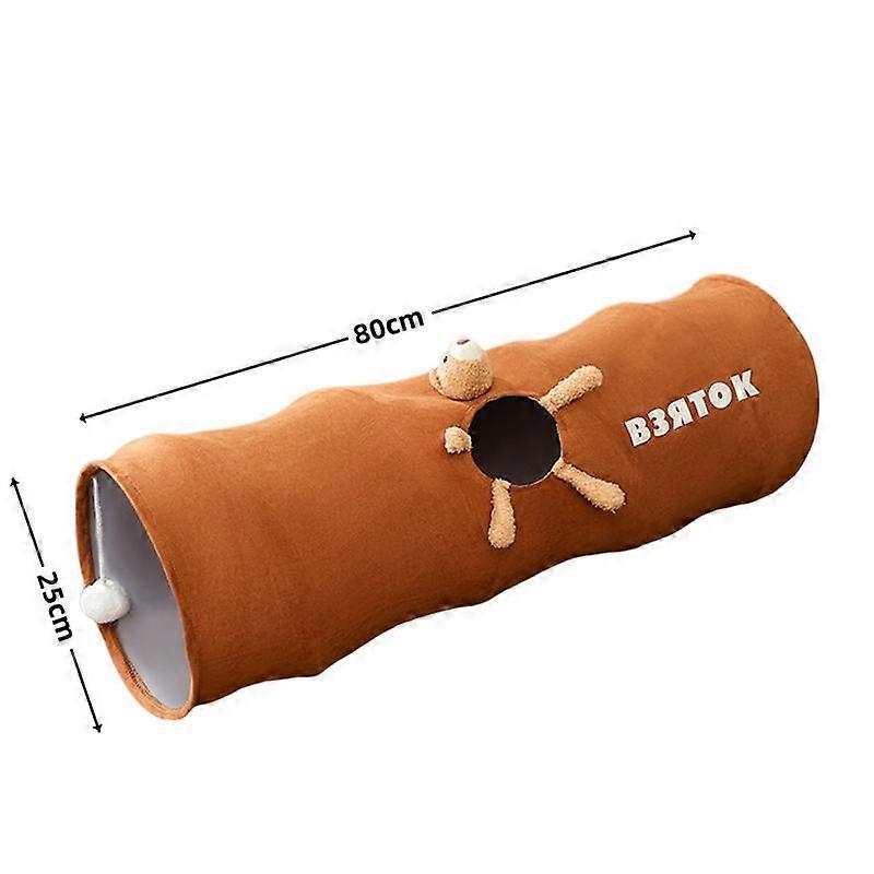 Foldable Cat Tunnel Pet Supplies Cat Pass Play Cat Tunnel Cat Toy Suede Drill Barrel for Indoor cat running Tunnel Foldable Dog Supplies