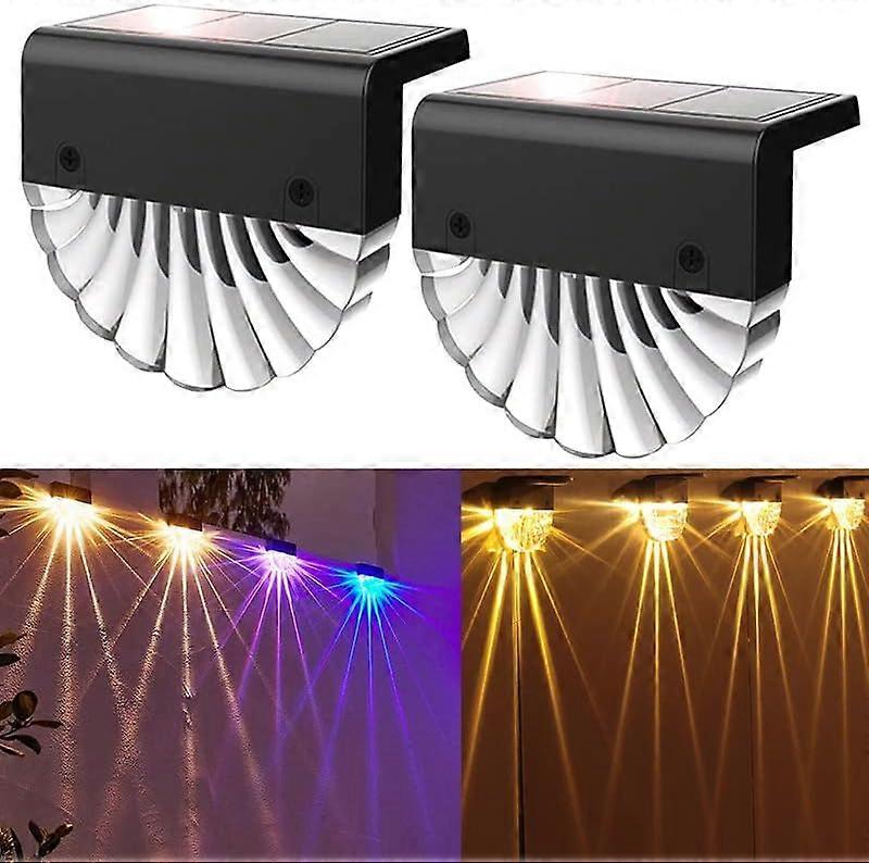 Outdoor Solar Lamp, Set of 2, Solar Lamp for Garden Decoration, Waterproof LED for Terrace, Steps and Stairs