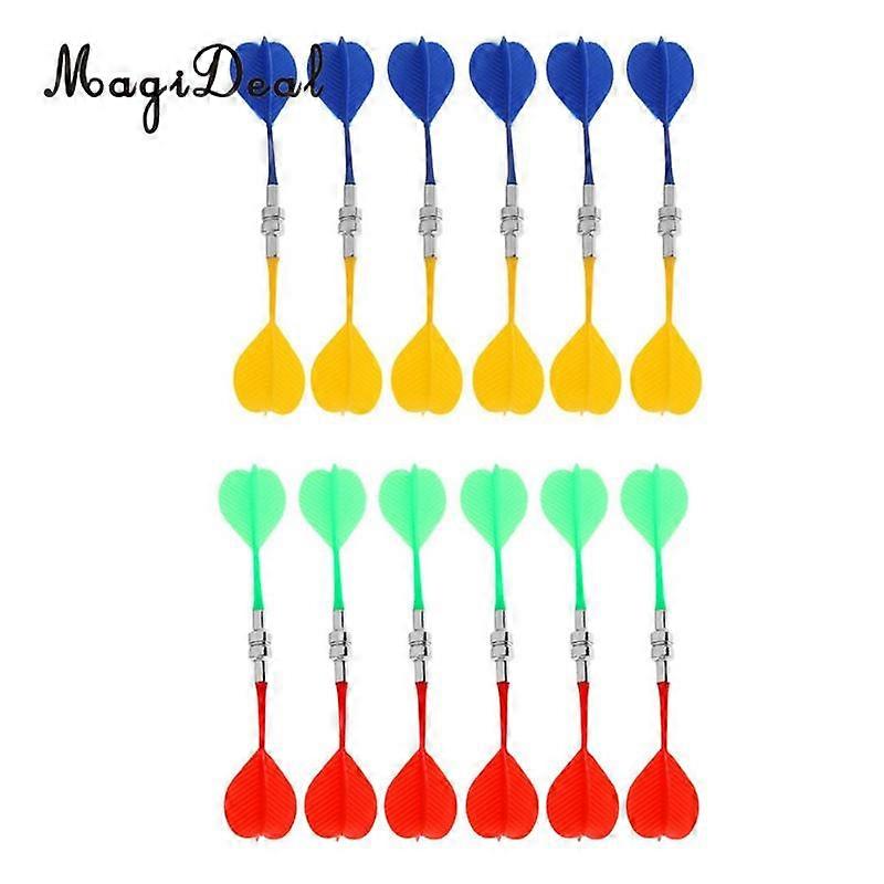 MagiDeal 24Pcs Magnetic Darts Safety Plastic Darts Replacement Dart Board Indoor GameDart Backboards