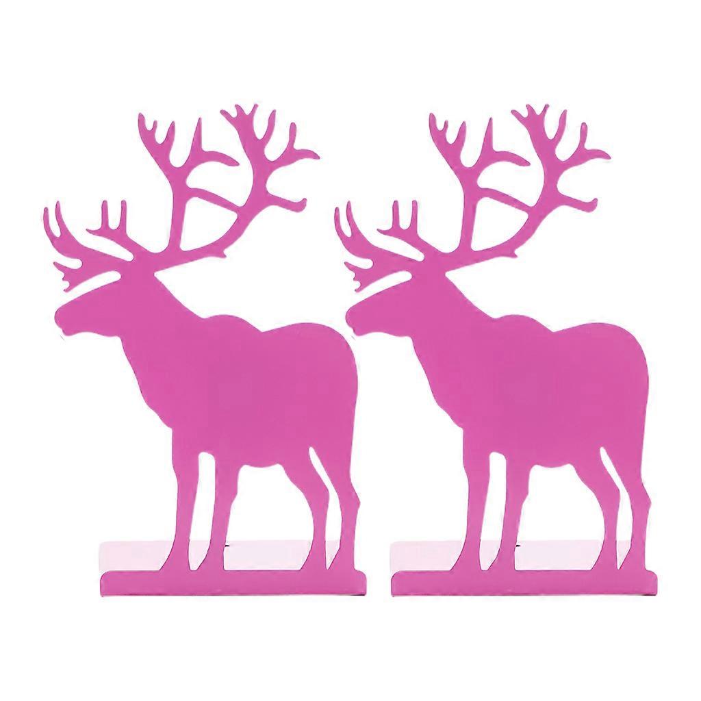 Metal Moose Bookends Moose Pattern Engraved Book Stands Lightweight