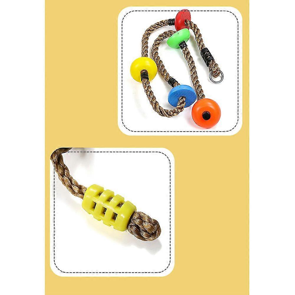 Climbing Rope Tree Swing with Disc Swings Seat Trees House Tire Saucer Swing Outside Playset Toys