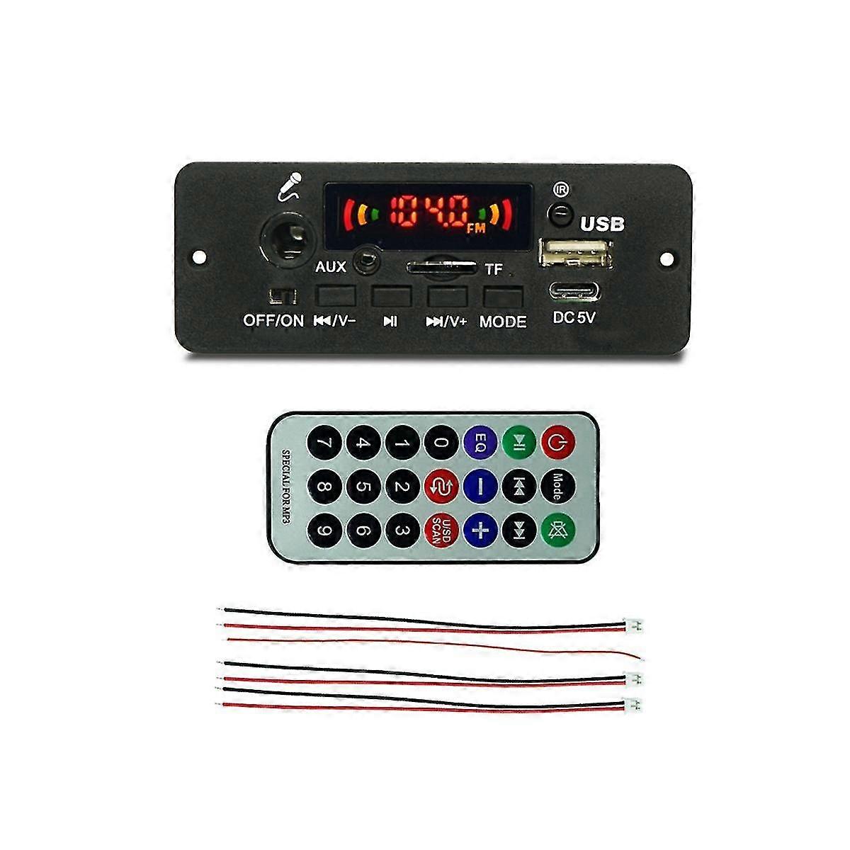 Bluetooth-Compatible Audio Decoder Board Amplifier JQ-D129BT-A 2X5W Music Player Accessory MP3 WMA