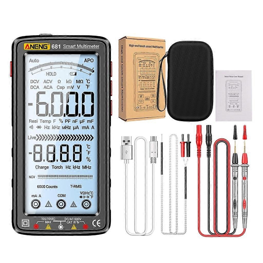 Multimeter AC-DC Voltage- Current Tester Backlit Digital Temperature Detector