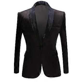 brandneue Herren Premium Samt Schal Revers Smoking Mantel Blazer Jacke