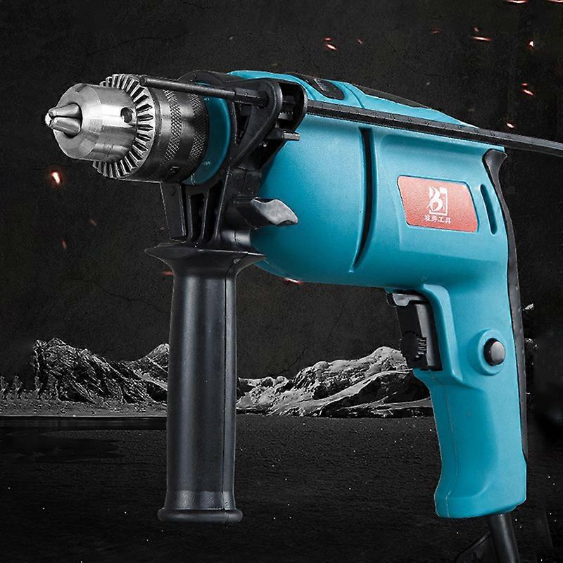 710W 3000rpm 220V Electric Impact Drill Kit Handheld Flat Drill Rotary Hammer Multifunction + Scale Wrench Handle Bar