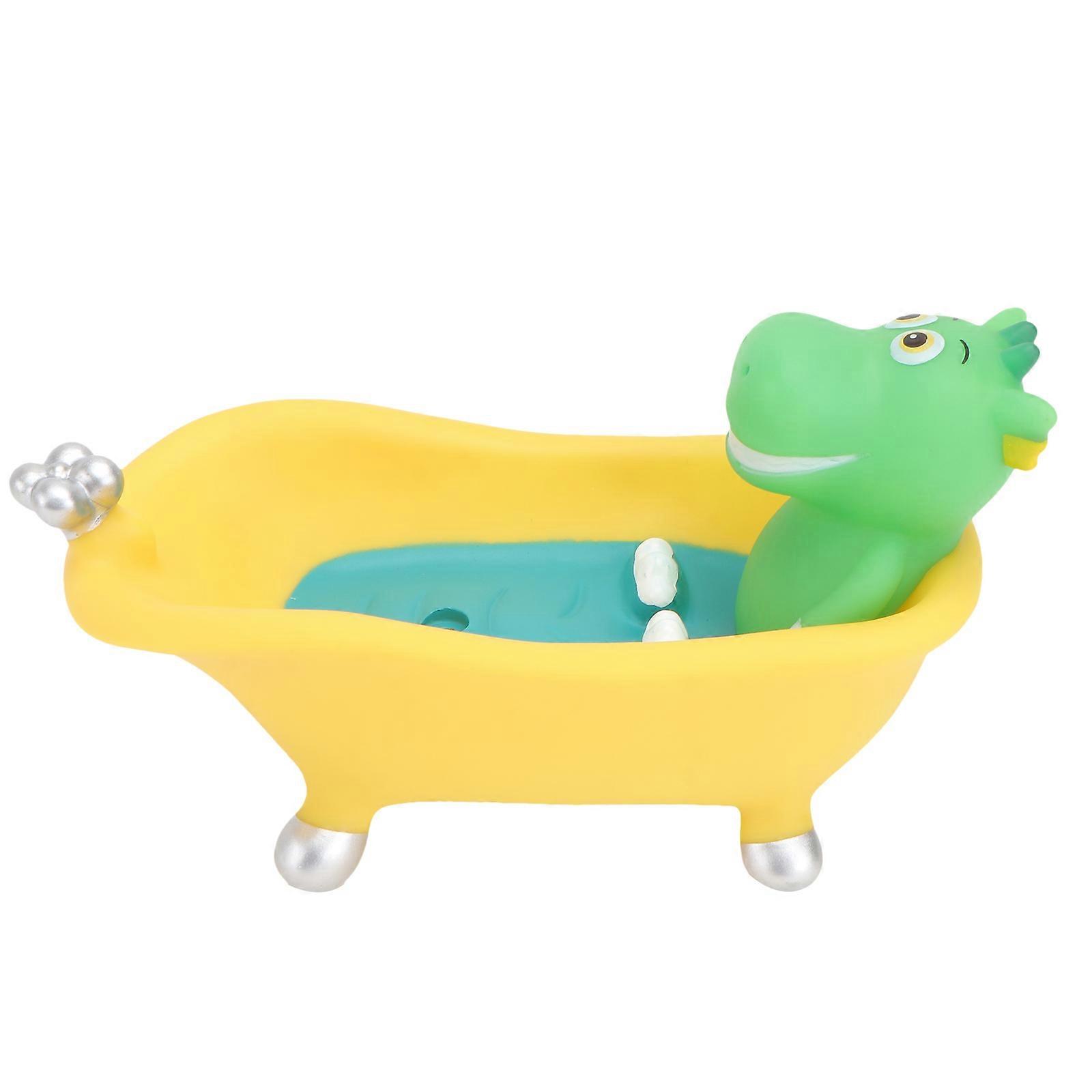 1PC Lovely Cartoon Soap Box Bathtub Shape Soap Case Plastic Soap Container
