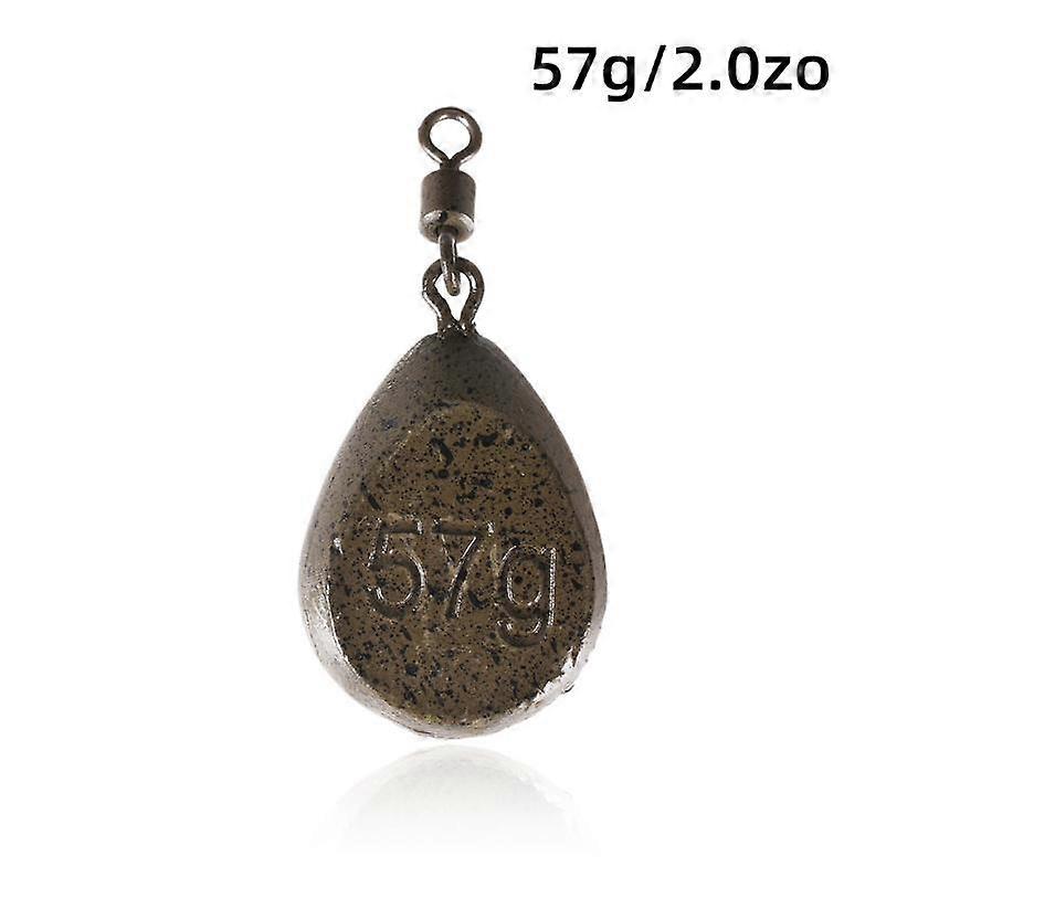 Carp Fishing Weights Pear With Swivel And Matte Flat Shape Lead Free For Running Rigs And Weight Clip (Brown)(10Pcs)