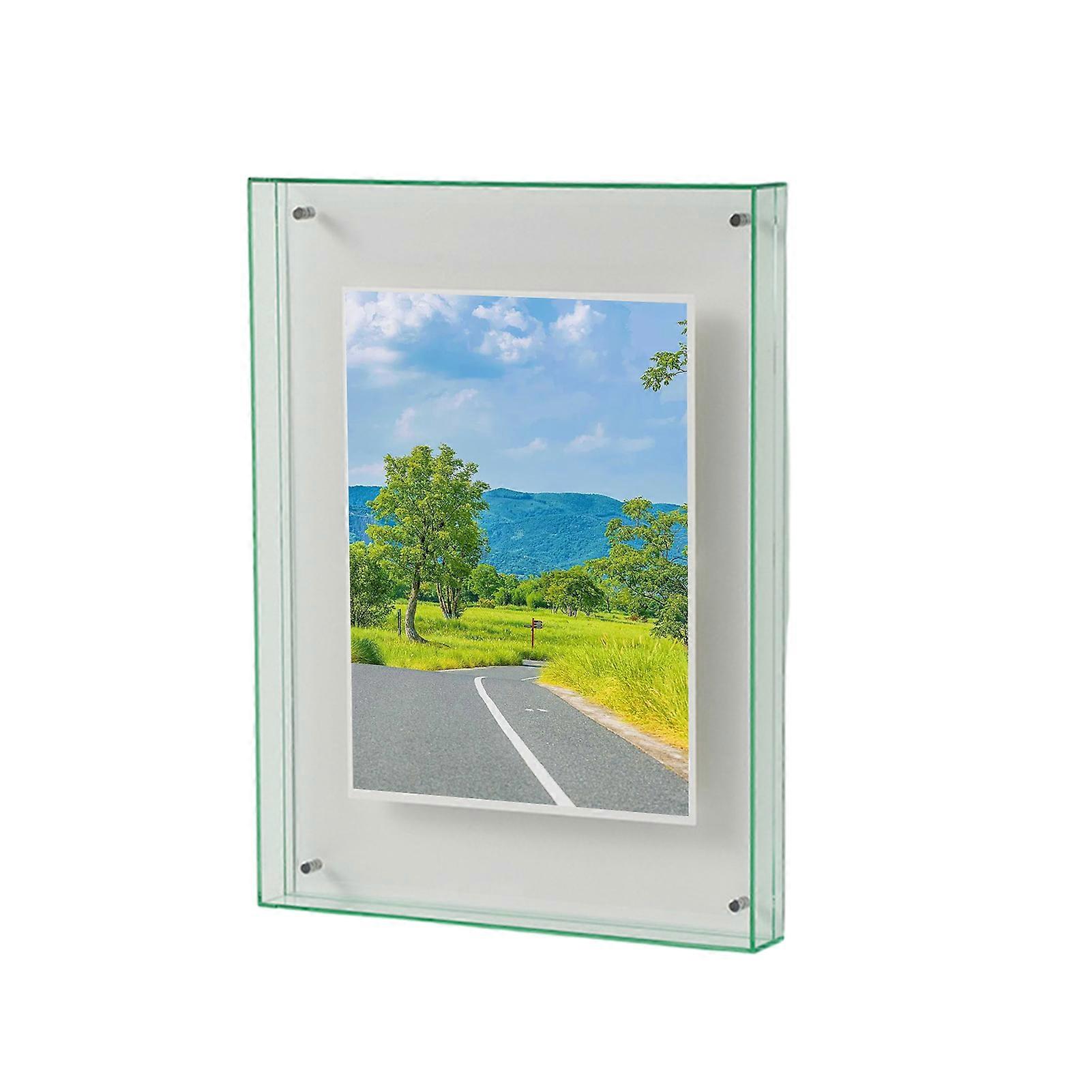 JiKaiX Photo Frame Vibrant Floating Acrylic Picture Frame Desk Wall Art Frame for Gallery Home Office Decoration