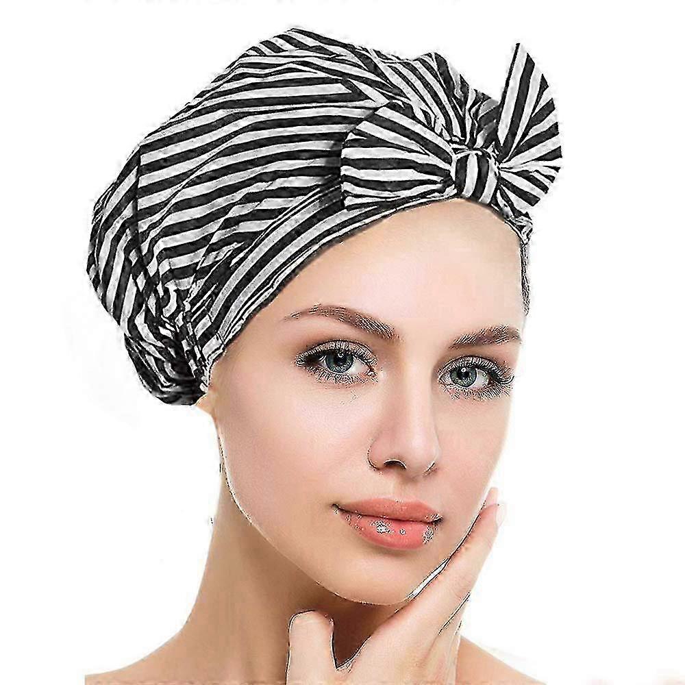 Shower Cap Reusable,ribbon Bow Bath Cap Oversized Large Design