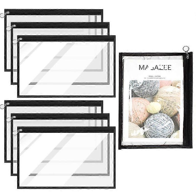 Clear Zipper Pouches Waterproof Pouch 6pcs Pvc Bag Envelope Multipurpose