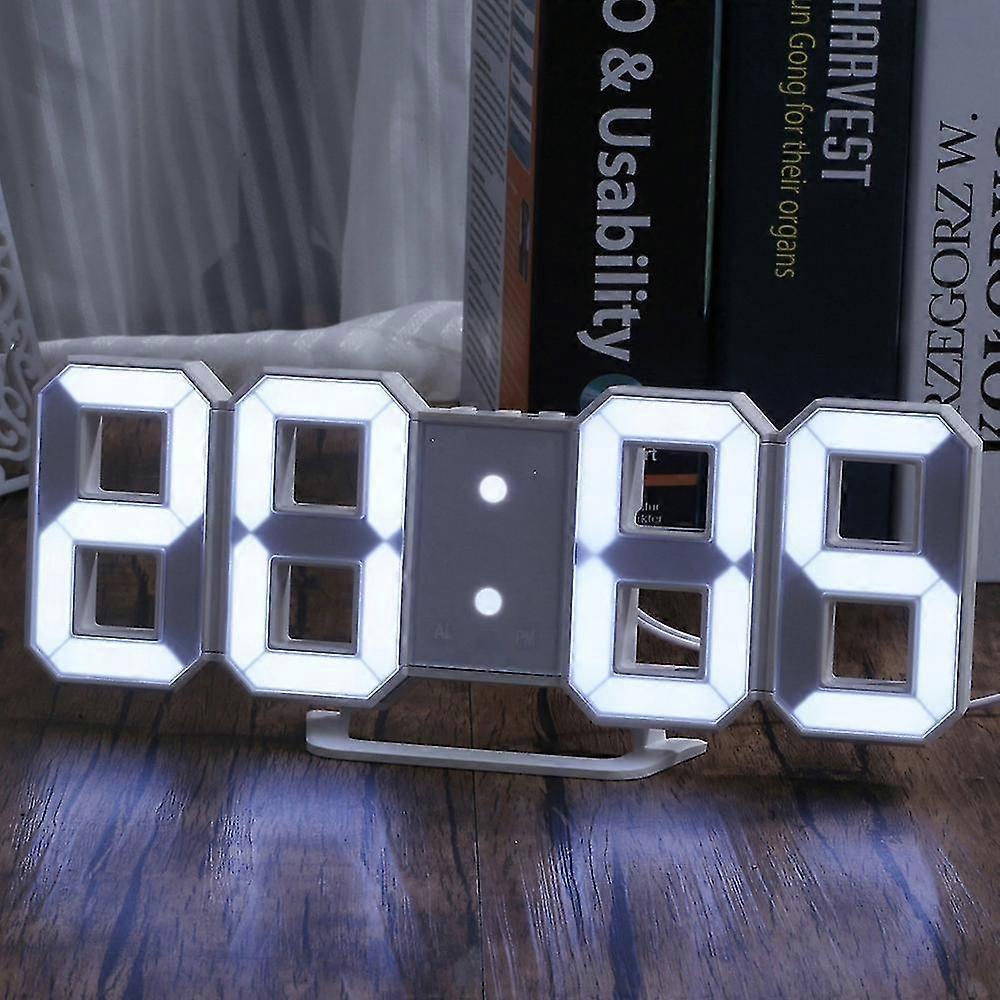 3d Led Digital Clock Wall Deco Glowing Night Mode Adjustable Electronic Table Clock Wall Clock Decoration Living Room Led Clock