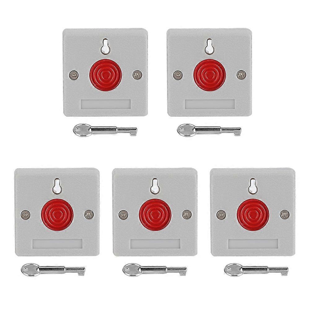 5pcs Emergency Stop Switch Alarm Button Device DC12V Home Fire Safety