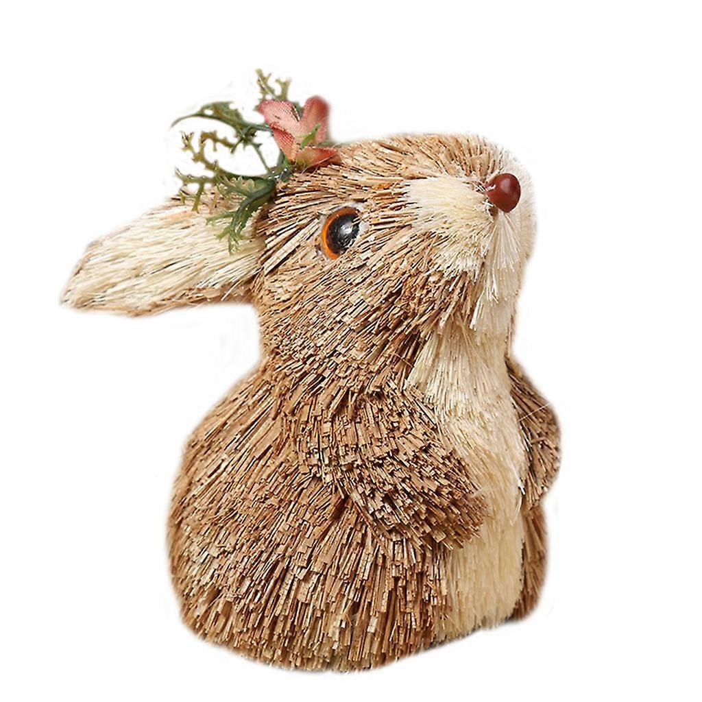 Easter Simulation Rabbit Decorations Home Garden Decor Creative Straw Spring Figurine Photography Props