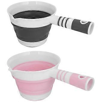 2 Pack Foldable Water Ladle, Collapsible Water Scoop Dipper, Folding Bath Spoon Ladle, Space Saving