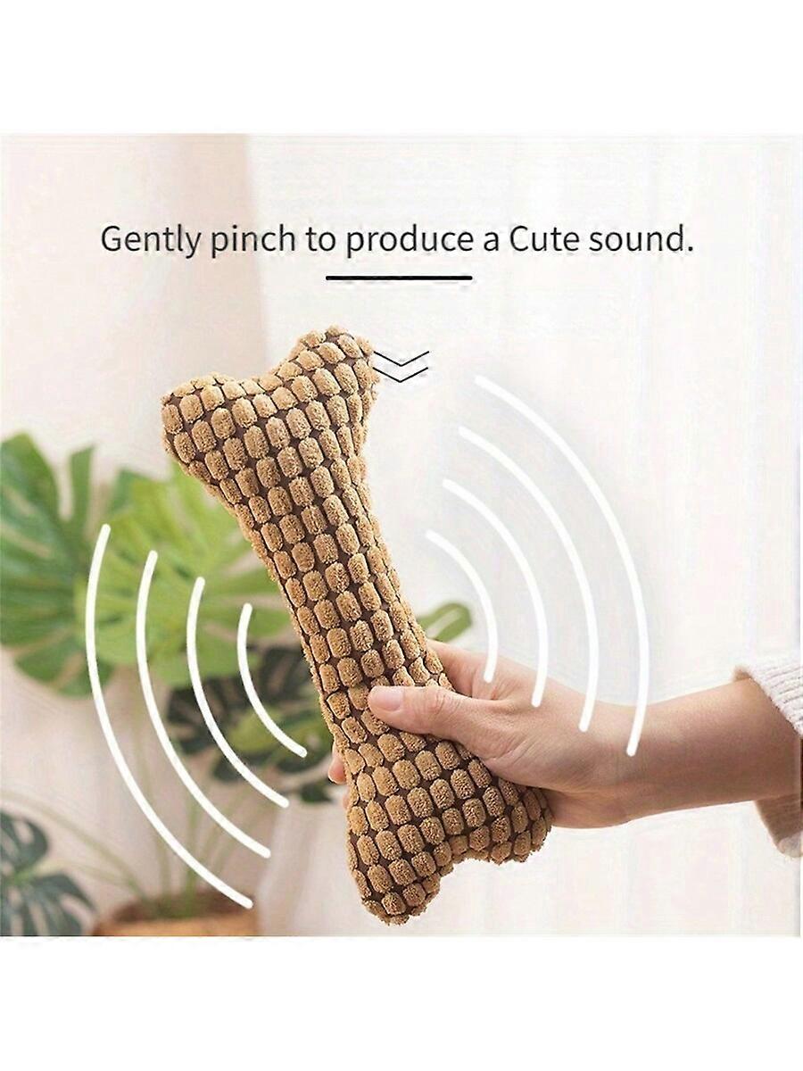 1pc Audible Bite-Resistant Teething Plush Bones Cats And Dogs Teeth Cleaning Interactive Boredom Self-Improvement Pet Toys