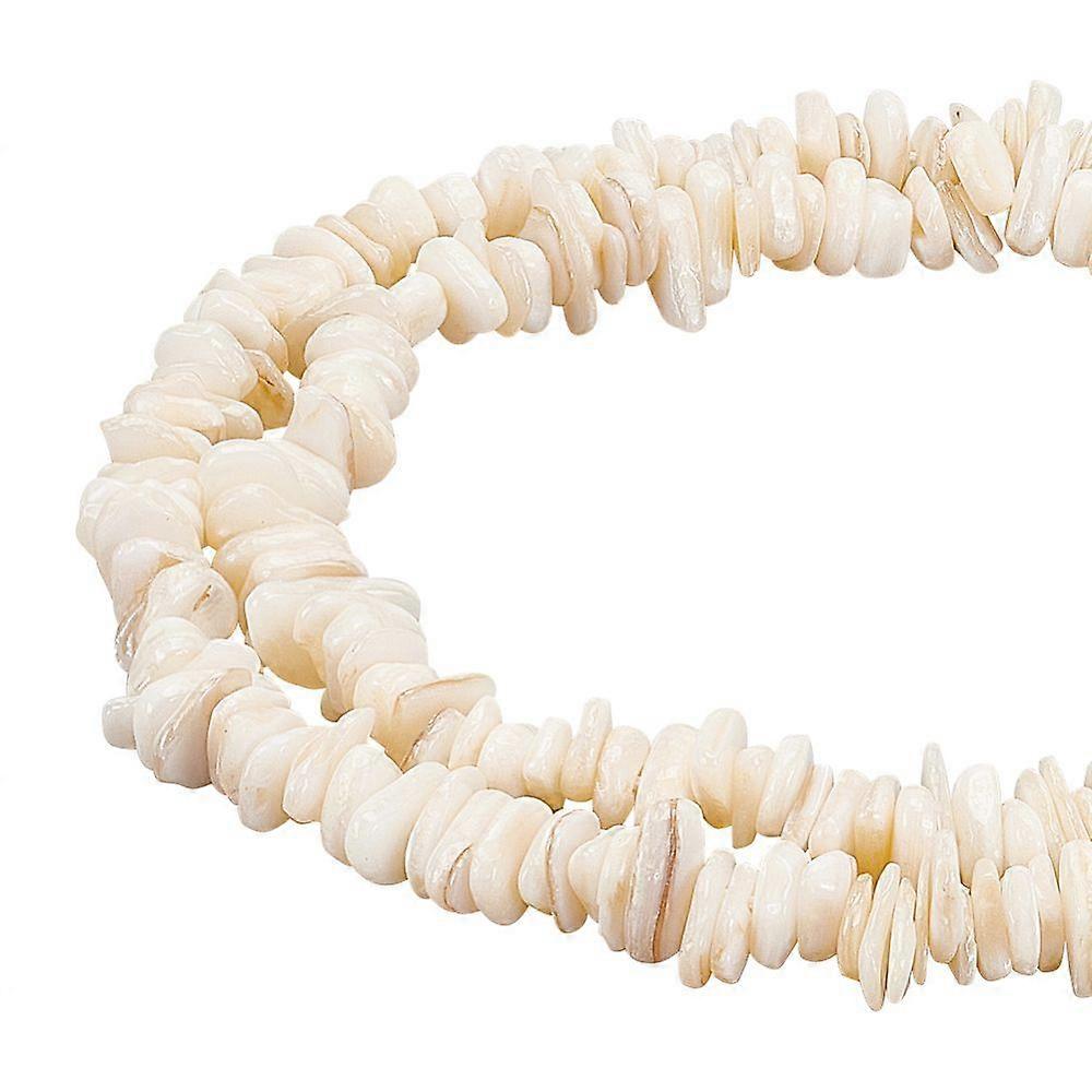 2 Strands Irregular Chips Shell Natural Beads White Shell Beads Strands Loose Beads Drilled for Jewelry DIY Craft Making 56pcs/strand