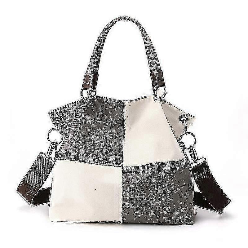 Leisure Women's Canvas Bag Panel Contrast Shoulder Bag