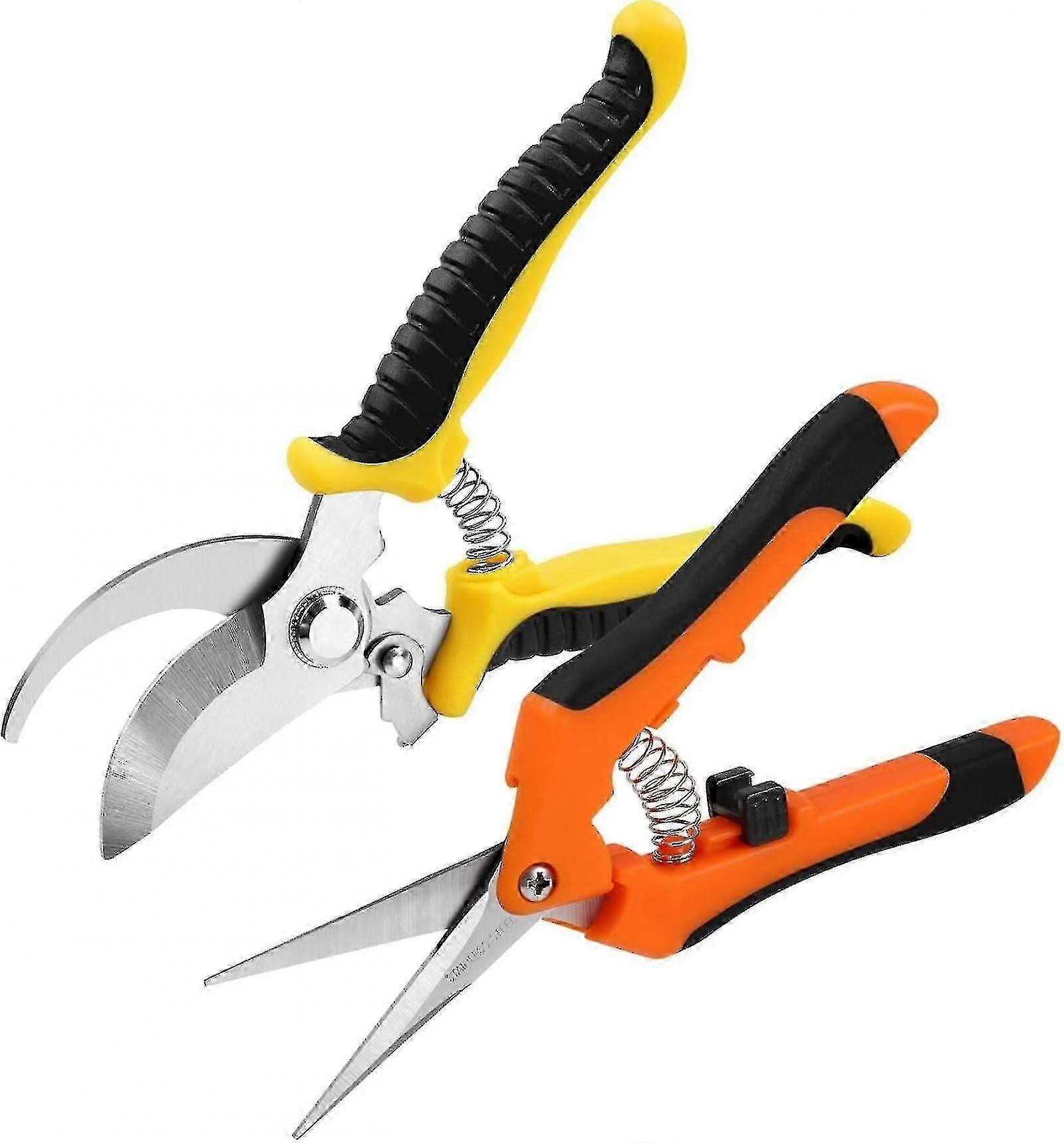 2er-Pack Gartenschere, Gartenschere, Edelstahl-Gartenschere, Gartenschere, Gartengeräteschere mit Softgrip-Griff