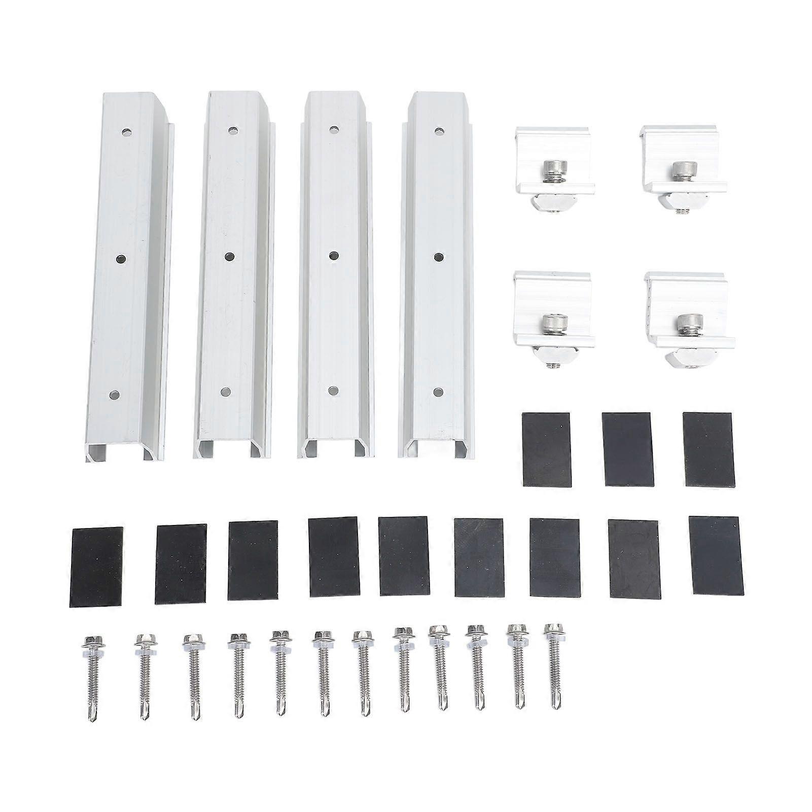 4Set Solar Panel Mounting Rails Z Brackets Kit Aluminum Alloy Roof Solar Panel Mounting Bracket System Kit HZ0101