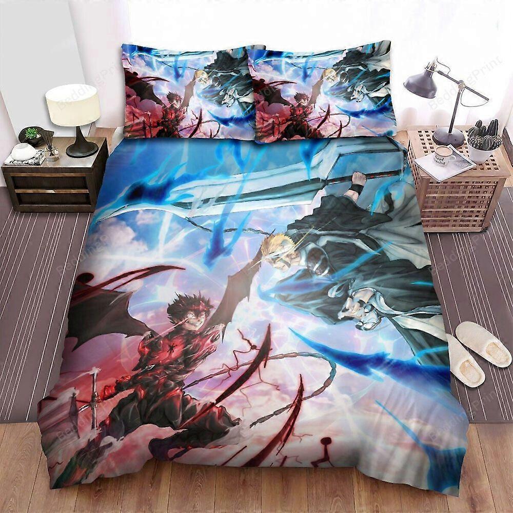 v438 Lençóis Trevo Preto e Alvejante Cross Over Asta vs Lençol de Morango Conjunto de Cama com Capa de EdredomConjunto de Cama de 3 Peças (1 Capa de Edredom + 2 Fronhas