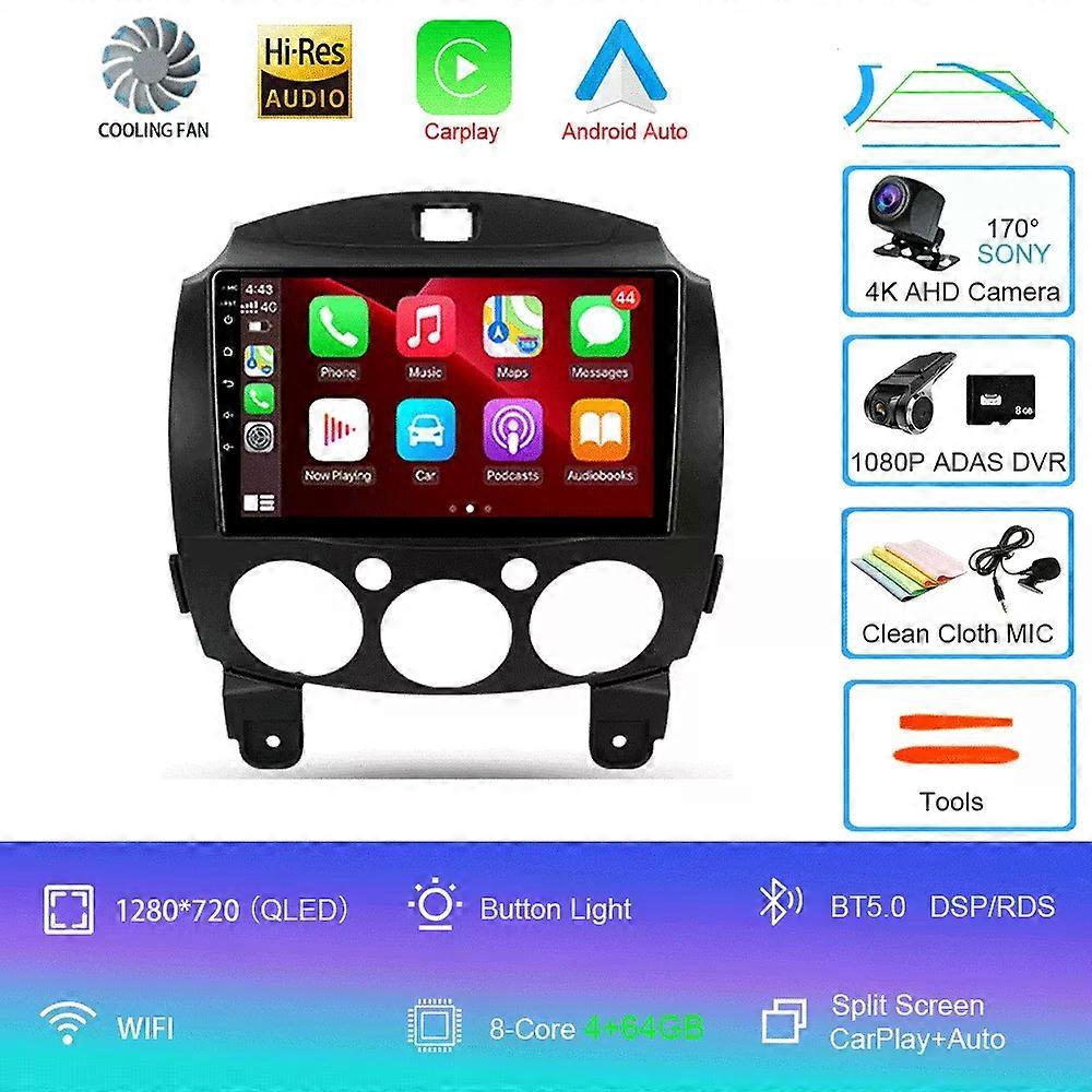 Radio auto Android 14 Pentru Mazda 2 Mazda2 2007 2008 2009 2010 2011 2012 2013 2014 Navigație Player multimedia Gps Wifi + 4g Video
