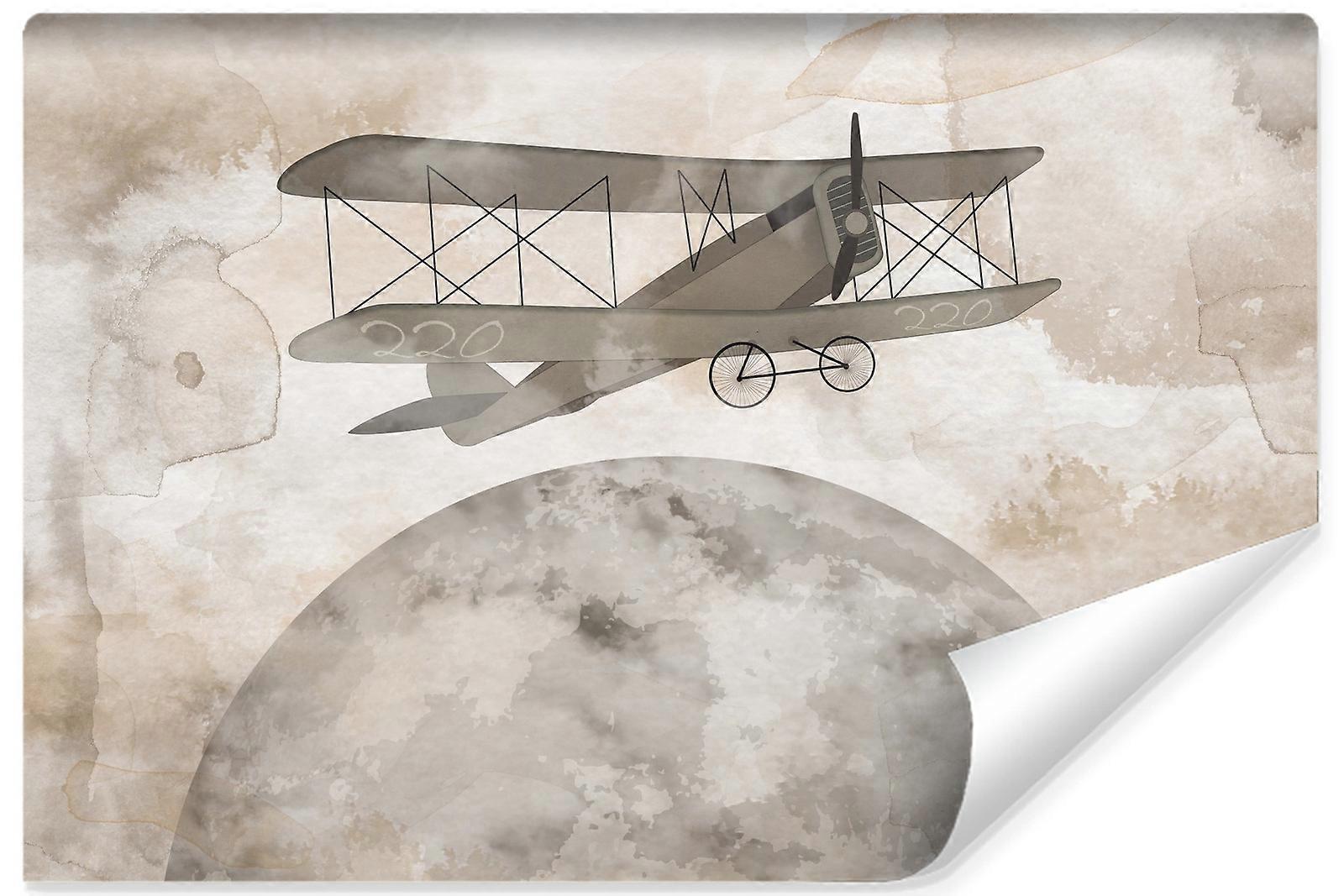 Vintage måne abstrakt fly veggmaleri