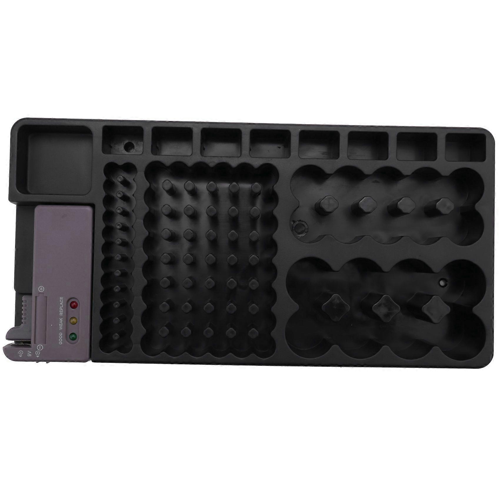 Battery Storage Box Organizer Holder with Tester Checker for AAA AA C D 9V Battery Rack Case