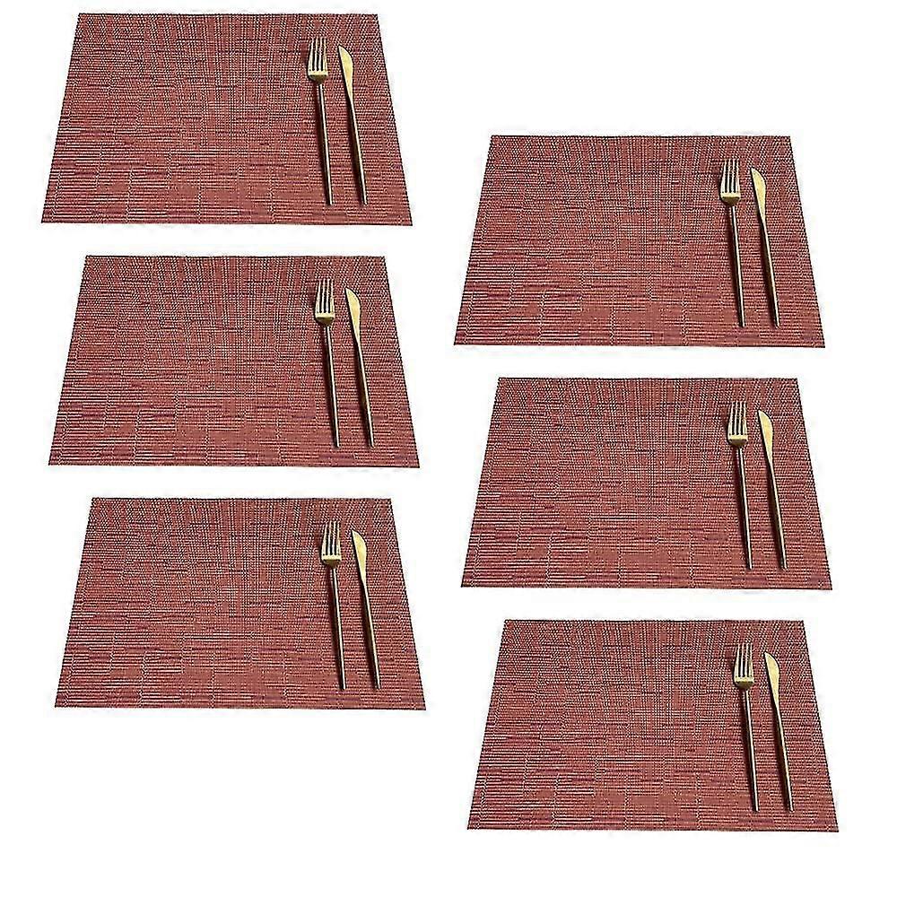 Rectangle Plmats For Kitchen Table And Dining Room,heat-resistant And Surf Washable Plmat,8311