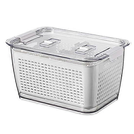 Fruit Storage Container with Drain Basket Food Grade BPA Free Dishwasher Safe Adjustable Air Outlets Airtight Food