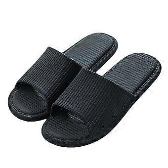 Zwarte 3839 Maat (voor 3738) Badkamer Slippers Unisex Slip Proof Douche Sandalen Zomer Indoor Zachte Stille Slippers