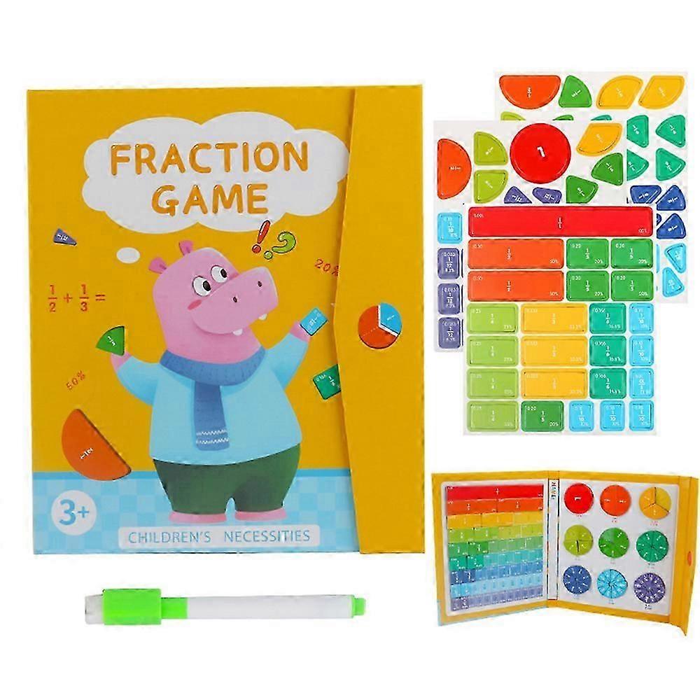 Hippos Magnetic Fraction Disk Toy for Kid Puzzle Parent-Child Interactive Toy Gift for Children's Day
