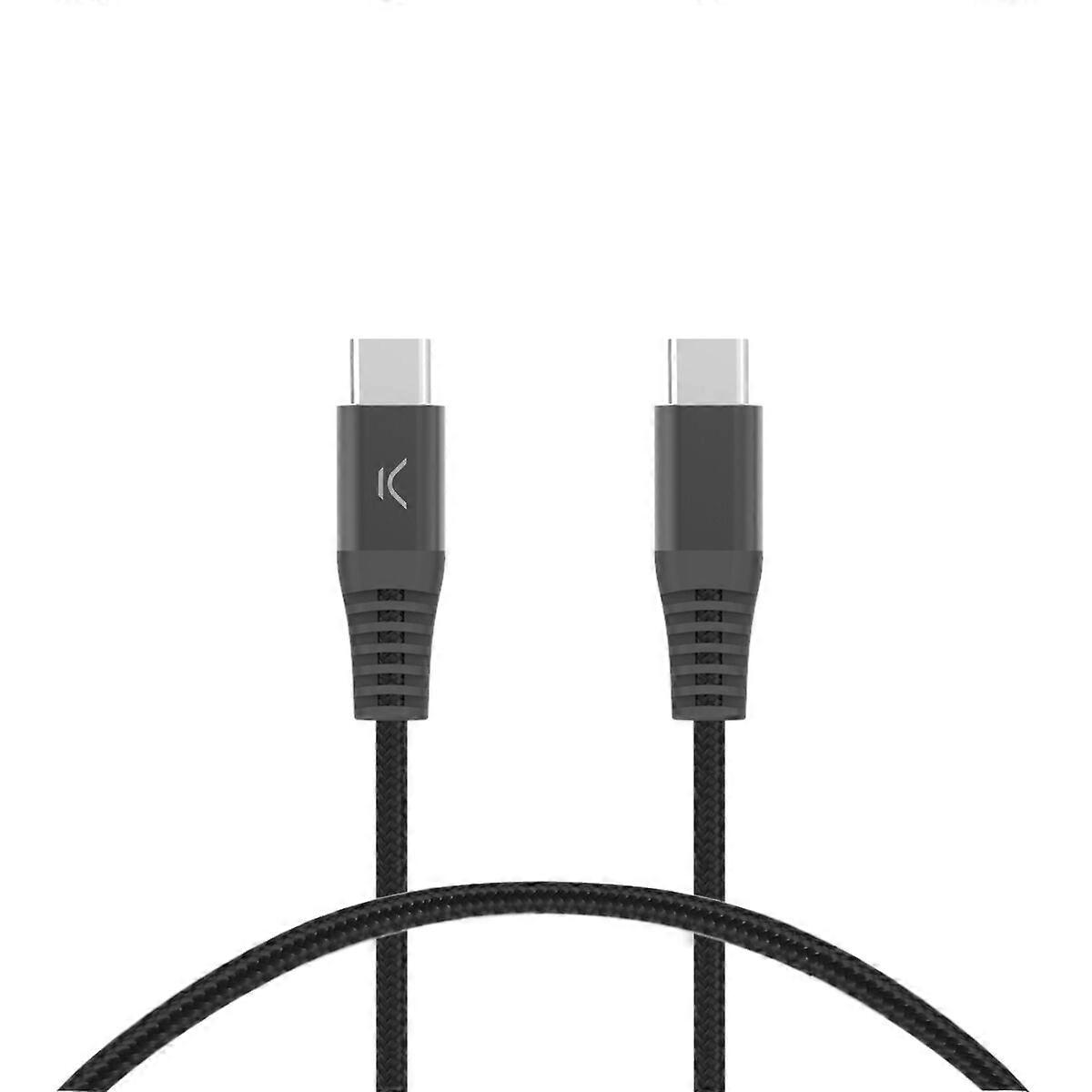 USB-C til USB-C-kabel KSIX Svart