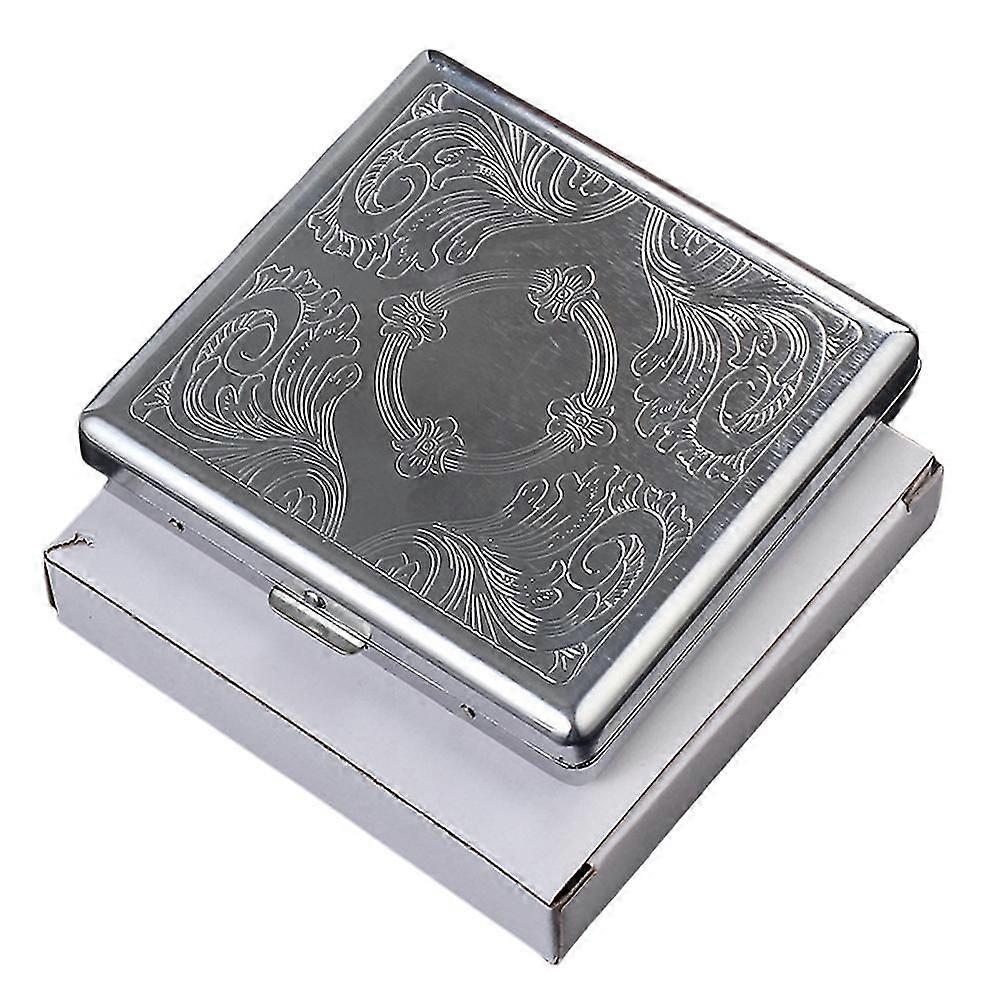 Stainless Steel Embossed Cigarettes Case Portable Drop-resistance Cigarettes Dispenser