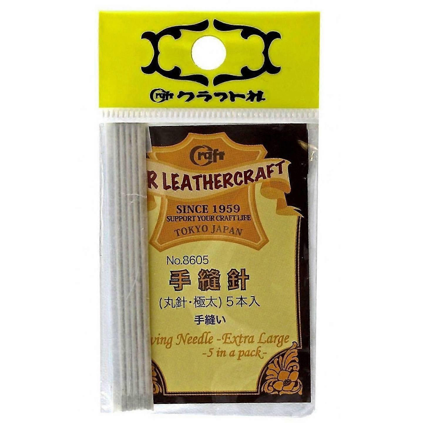 Craft Sha Leathercraft Stitching 5 Piece 7cm Extra Large Leather Sewing Needle