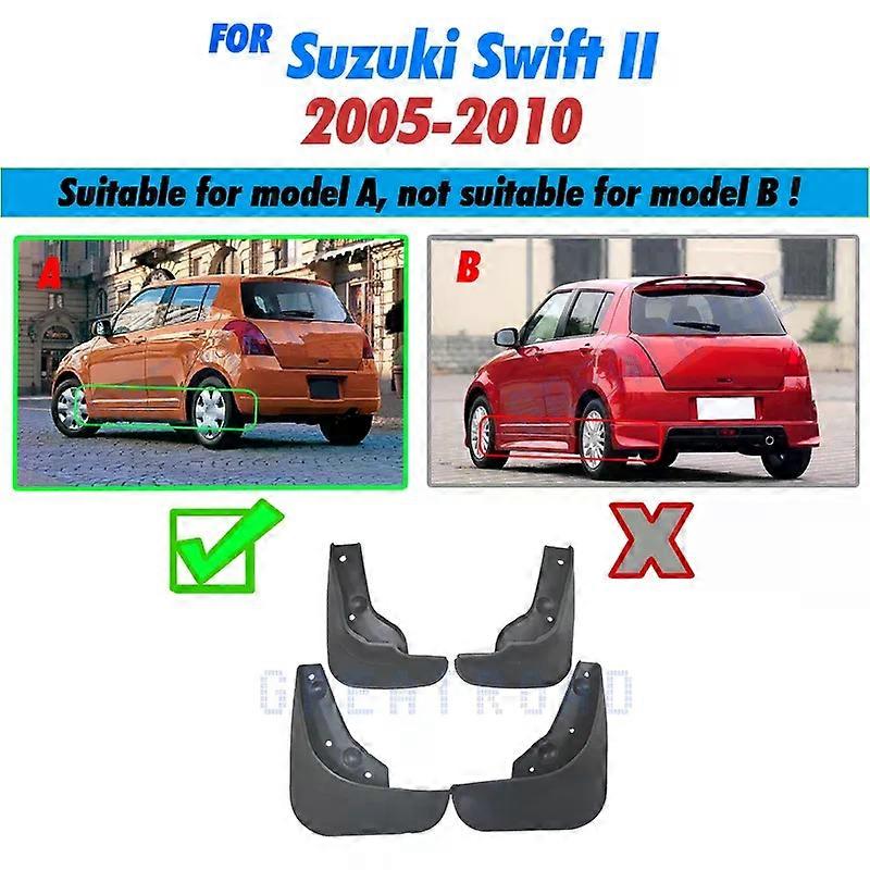 Utsøkt bil for Suzuki Swift 2 II 2005-2010 sprutlapper skjermer skjermer fender 2006 2007 2008 2009