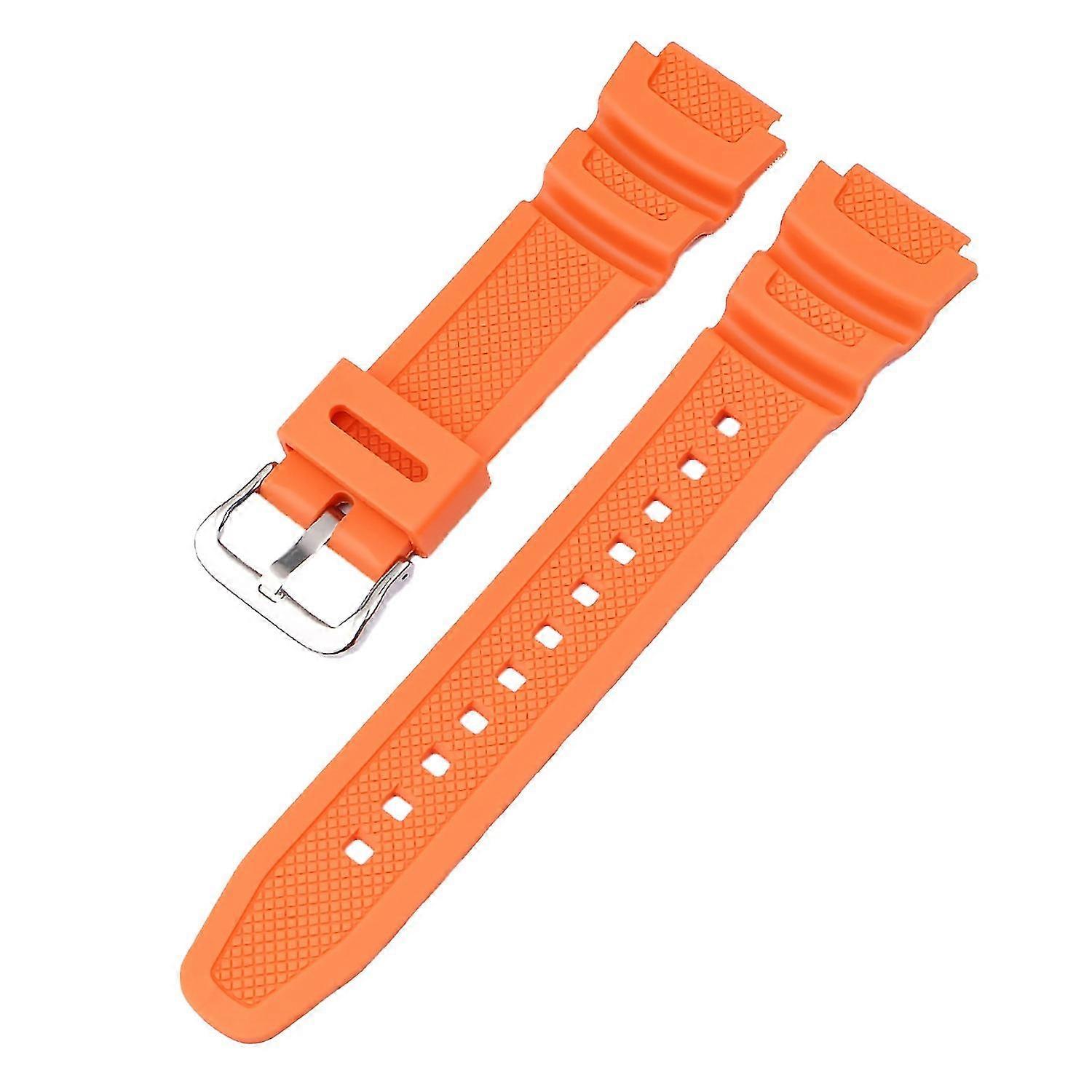 Men's 18mm Soft Rubber Watch Band, Waterproof Replacement Strap for Casio Multi-Models