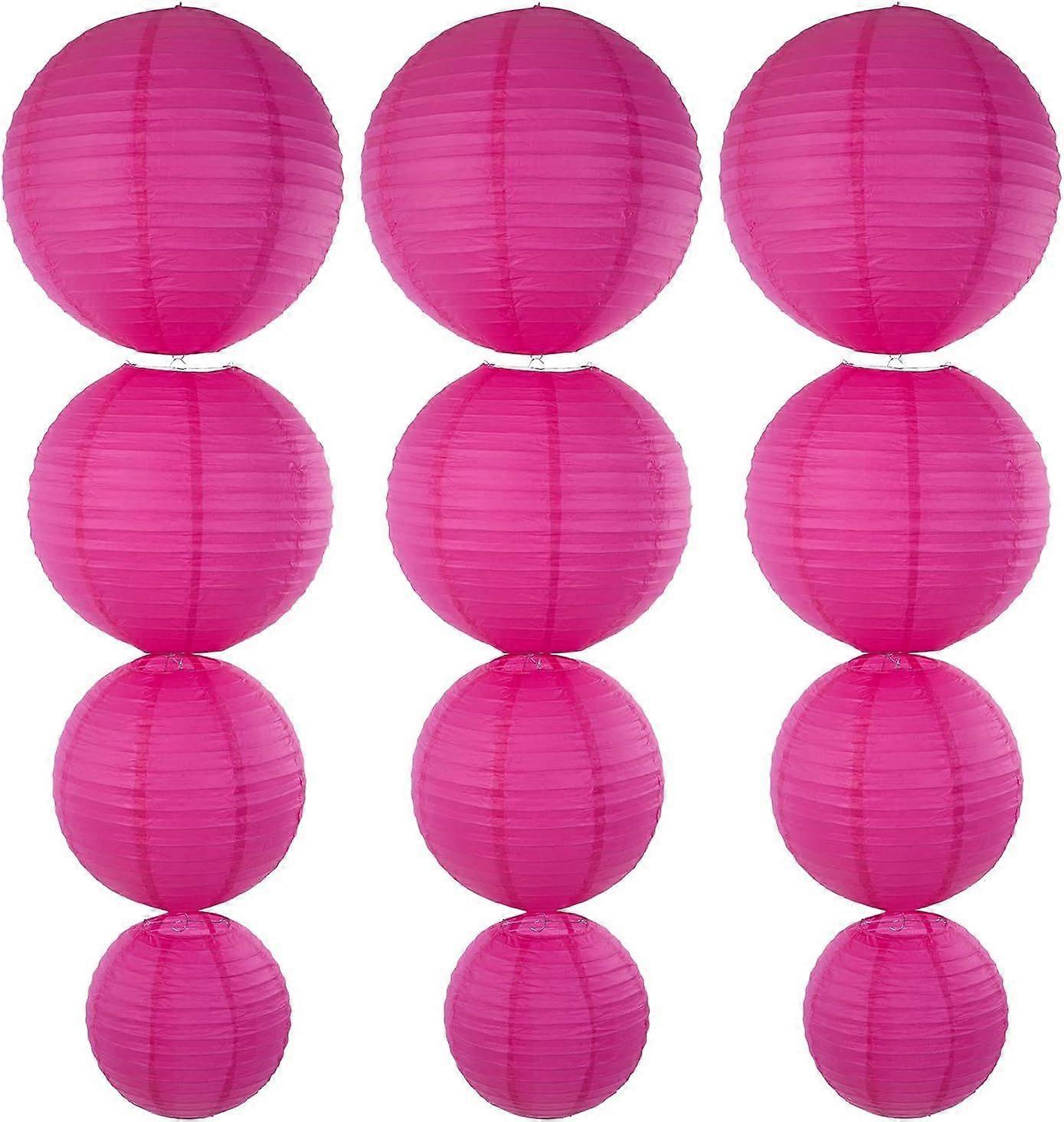 Chinese Japanese Paper Lanterns 12pcs Assorted Sizes (10" 12" 14" 16" Inch), Paper Lanterns Decorative for Party Decorations, Hanging Paper Lanterns