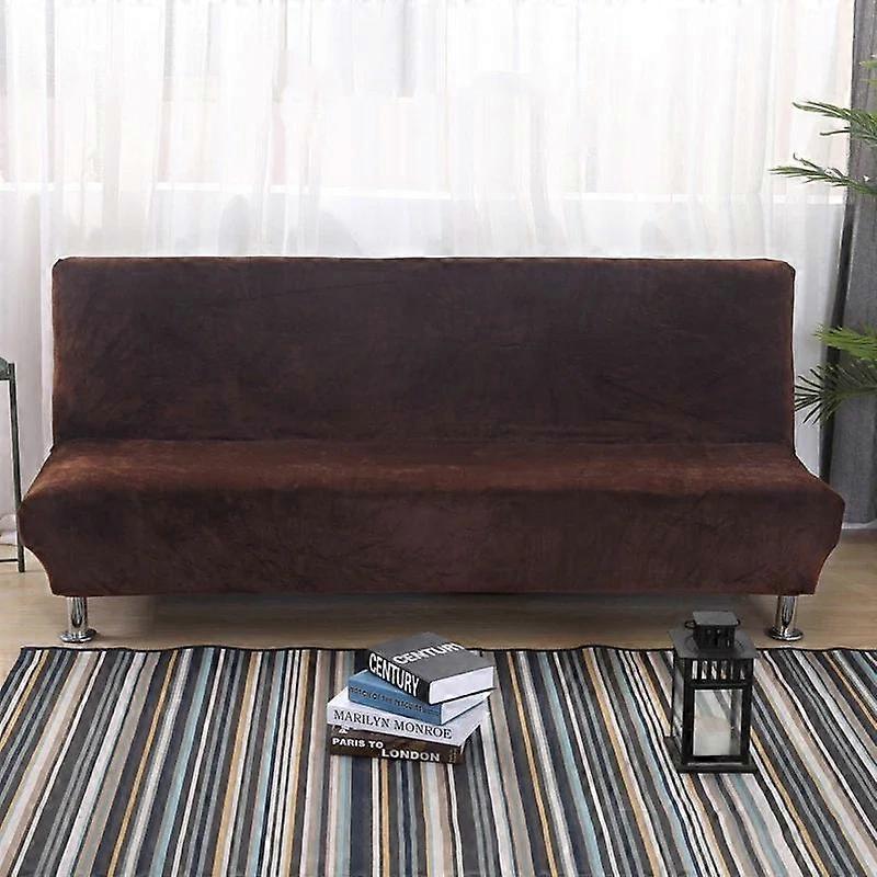 Plush Sofa Bed Cover Solid All-inclusive Slipcover for Sofa Bed without Armrest Couch Covers for folding Sofa Bed